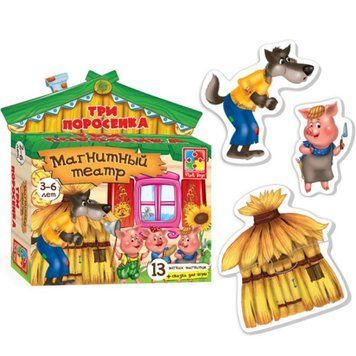 Vladi Toys 3206 - Развивающая игра, магнитный театр - Три поросенка, 3206