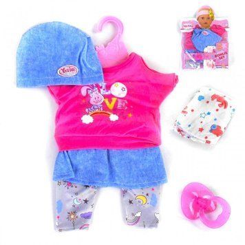 OBB_zima_2020_23 - Одежка для пупса Baby born&nbsp;беби борн или сестрички 34-42 см, футболка, лосины, шапочка.