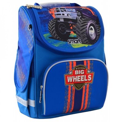 555971 - Ранец (рюкзак) - каркасный школьный для мальчика - синий Джип Монстер - трак, PG-11 Track, Smart Смарт 555971
