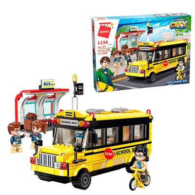 QMan 1136 - Конструктор Автобус шкільний — серія Місто, 440 деталей