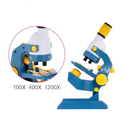 Дитячий навчальний набір - мікроскоп, аксесуари, світло, збільшення 100, 400, 1200, З 2123 2123