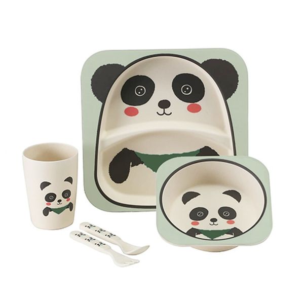Набір посуду Ведмедик Панда з бамбукового волокна, бамбуковий посуд для дітей Bamboo Fibre kids set, 2770-7 2770
