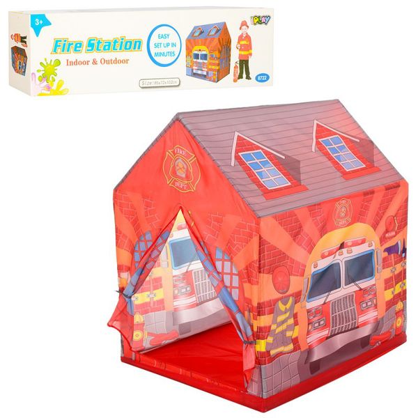 995-5010C, 5686 - Палатка - домик детская игровая Пожарная станция, размер 93-69-103 см