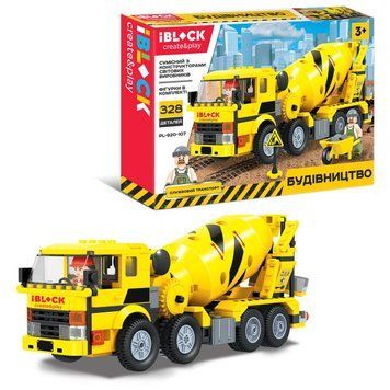 IBLOCK PL-920-107 - Конструктор Будівництво - Будівельна техніка Бетономішалка на 328 деталей, серія місто будівництво