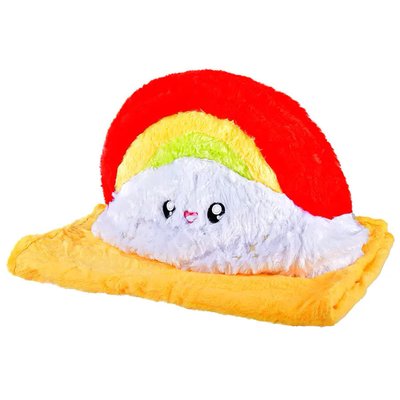 MP03 - Мягкая игрушка Радуга с пледом желтым - мягкий плед и игрушка облачко с радугой - мягкий плед и игрушка облако с радугой