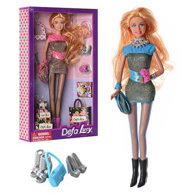 Defa 8285 - Лялька модниця, вбрання для вечірки, сумочки, подарунки, туфлі
