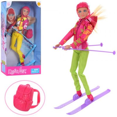 Defa 8373 - Лялька Дефа на лижах, серія ляльок спортсменка, лижі, ранець
