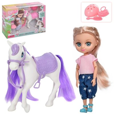 Набір лялька на коні - маленька лялька (дівчинка) з конем 58003