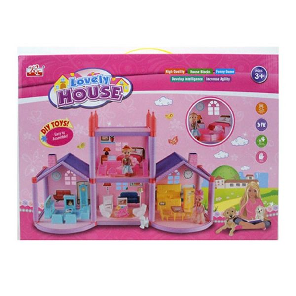 969 - Будиночок двоповерховий для маленьких ляльок з меблями та аксесуарами, будинок для ляльок типу лол 10 см