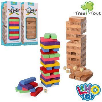 Danko Toys 1210, GVC-01U - Настільна гра на баланс&nbsp;- Вежа або Вега, Дженга&nbsp;з дерев'яних деталей 48 елементів, 1210