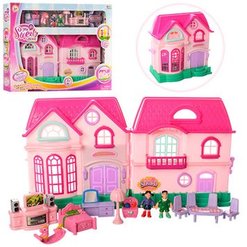 16526D - Дитячий будиночок "Сім'я" для ляльок з меблями та аксесуарами, фігурки, звук, світло