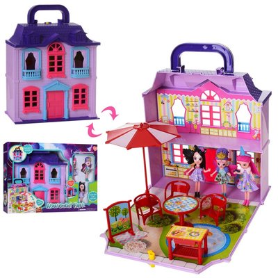 Будиночок розкладний для маленьких ляльок з меблями та аксесуарами, 3 ляльки нчантималс по 10 см 11693