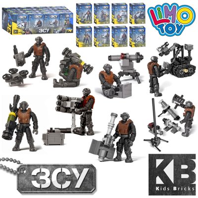 Kids Bricks (KB) KB 1129 - Конструктор набор фигурки Солдат с оружием блок 8 штук военная серия ВСУ