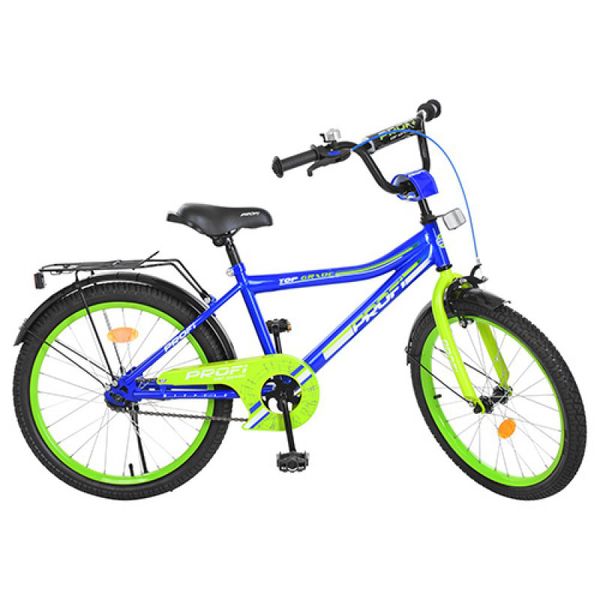 Детский двухколесный велосипед PROFI 20 дюймов синий с салатовым, Y20103 Top Grade  Y20103