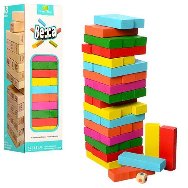 Danko Toys 1210, GVC-01U - Настольная Игра на баланс&nbsp;- Башня или Вега, Дженга&nbsp;из деревянных деталей 48 элементов, 1210