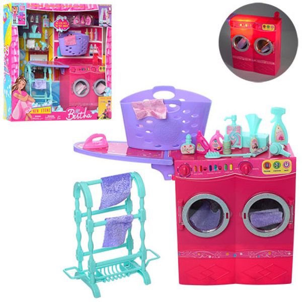 JX600 - Меблі для ляльки Ванна кімната пральня, пральна машина, аксесуари