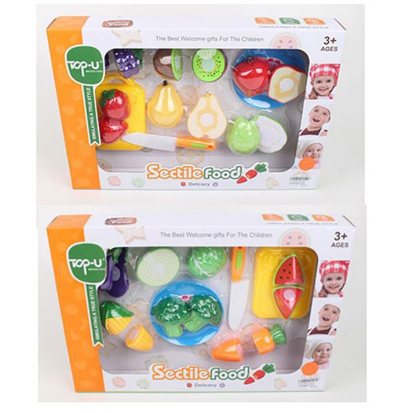 TP222-24 - Ігровий набір продукти на липучці фрукти або овочі 6 шт, дощечка, ніж