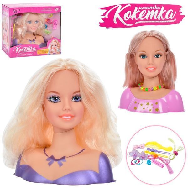 Limo Toy 868-3-7 - Лялька&nbsp;манекен - голова для зачісок,&nbsp;з набором аксесуарів для догляду за зачіскою