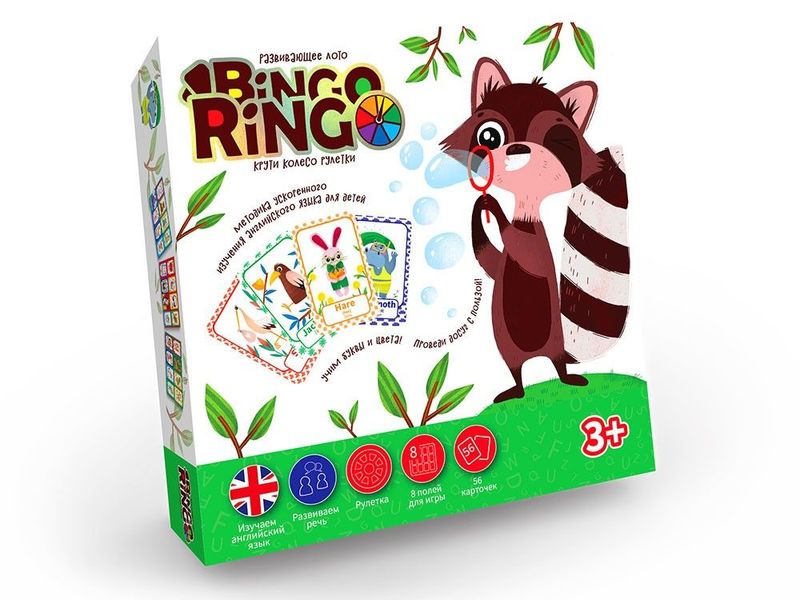 Danko Toys GBR-01-01 - Настільна гра - Лото Англійська мова ENGLISH "BINGO RINGO" для дітей від 3 років