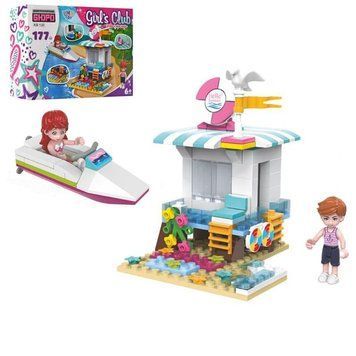 Kids Bricks (KB) KB 130 - Конструктор для дівчинки - рятувальний пункт на пляжі - 177 елементів