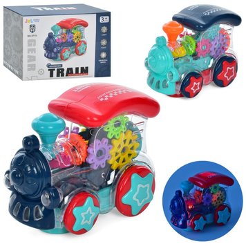 0715 - Паровоз іграшковий з прозорим корпусом та шестернями, потяг вміє їздити, підсвічування