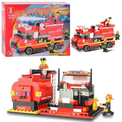 Конструктор Пожарный - Пожарная часть большая, пожарная машина, на 281 деталь M38-B0220