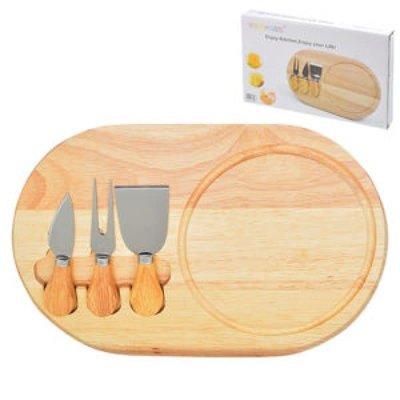 Доска для сыра с ножами - сырная деревянная доска для подачи сыра с набором ножей TL00149