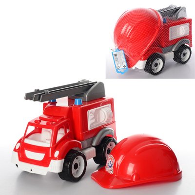 Технок 3978 - Игровой набор Малыш - пожарник, Машинка пожарная и каска, Технок, 3978