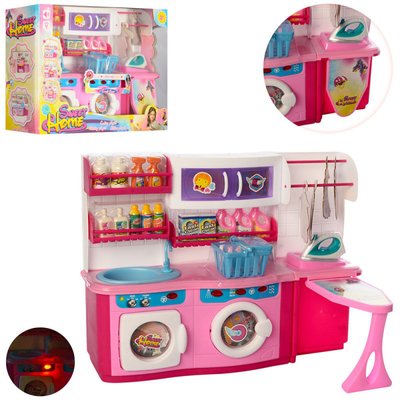 2802LN - Мебель для куклы Прачечная, стиральная машина, утюг, гладильная доска, аксессуары