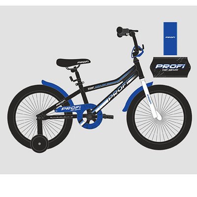 Y16101 - Дитячий двоколісний велосипед PROFI 16 дюймів синьо - чорний, Y16101 Top Grade