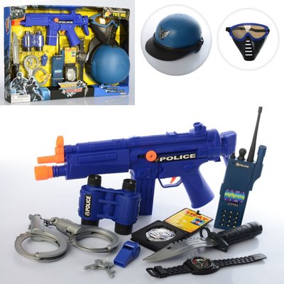 33550 - Набор полиции (Спецназ) маска, пистолет, бинокль, автомат трещотка, 33550