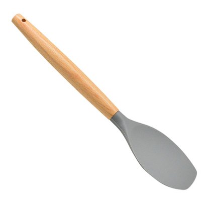 Stenson MH-3867 - Кухонная Пластиковая лопатка с деревянной ручкой подходит для посуды с антипригарным покрытием
