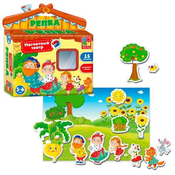Vladi Toys 3206 - Розвивальна гра, магнітний театр для малюків казка Ріпка, 3206
