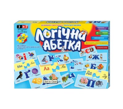 Danko Toys DT66Asp-U - Настольная игра Пазлы Логическая азбука - изучение украинского алфавита для малышей