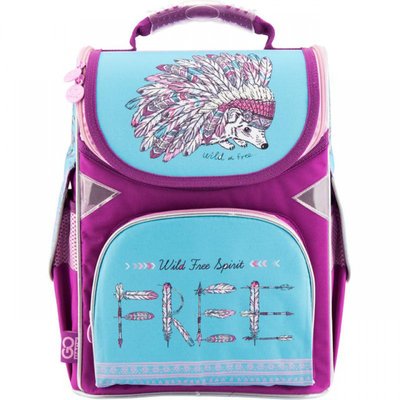 GO18-5001S-2 - Ранец (рюкзак) - каркасный школьный для девочки - Свободный стиль, стильный фиолетово-голубой, GO18-5001S-2