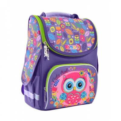 555896 - Ранець (рюкзак) — каркасний шкільний для дівчинки фіолетовий — Маленька Сова, PG-11 Smart 555896