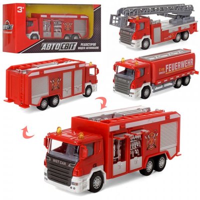 1997 - Машина пожарная 16 см (3 вида), металл - пластик, инерционная, 1997