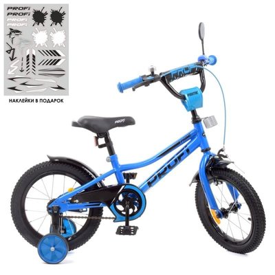 Детский двухколесный велосипед синего цвета, для мальчика - 14 дюймов, серия Prime Y14223
