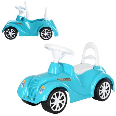 Машинка для катання в стилі ретро, каталка - толокар блакитного кольору 900