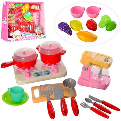 Дитячий Ігровий набір кухонної побутової техніки, плита, посуд, продукти, 2 види Z58006-Z58006-2