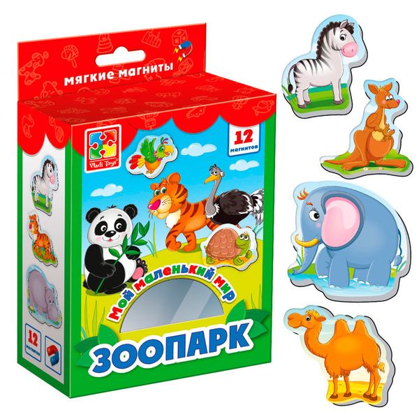 Vladi Toys VT3106 - Набір навчальних магнітів для малюків "Мій маленький світ — Зоопарк"