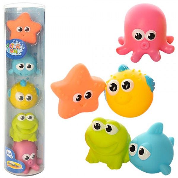 WinFun 7118-NI - Іграшки для купання малюка - Набір морських тварин бризгалки для ванної або для пляжа