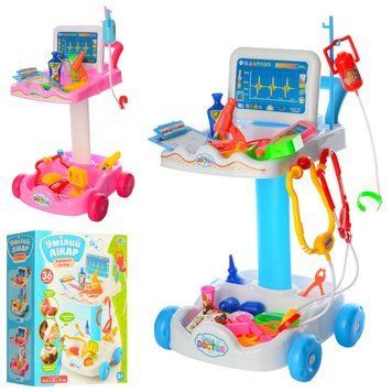 Limo Toy 606-1-5 б - Большой Игровой набор Доктор - тележка,инструменты, микроскоп