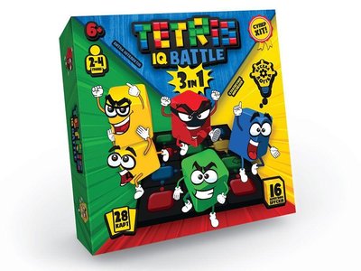 Розвиваюча настільна карткова гра Тетріс Tetris IQ battle 3 в 1 для дітей від 6 років G-TIB-02