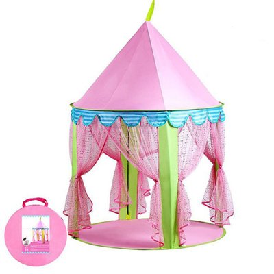 M 3761 - Палатка - домик детская игровая - Розовый Домик для девочки, размер 100-100-135 см, на колышках, M 3761