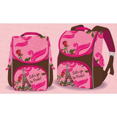 Space 988773 - Ранец (рюкзак) - короб ортопедический для девочки - Париж, Эйфелевая башня,Space 988773