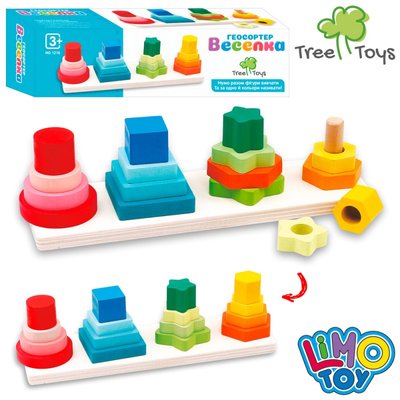 Limo Toy MD 1216 - Деревянная развивающая и обучающая игра для малышей пирамидка, счет, геометрия