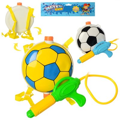 Дитячий водяний пістолет автомат з балоном на плечі, рюкчок для води у вигляді футбольного м'яча 1217239538 фото товару
