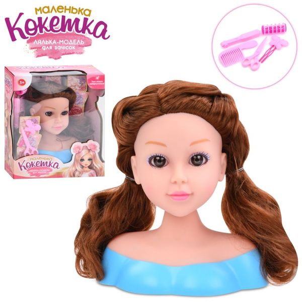 Limo Toy 913 - Лялька манекен Кокетка з темним волоссям - голова для створення зачісок