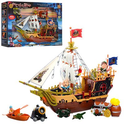 37001 - 39001 - Пиратский корабль - подарочный игровой набор - серия пираты, корабль, аксессуары, 2 вида, 37001 - 39001